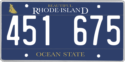 RI license plate 451675