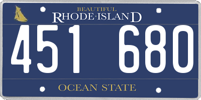 RI license plate 451680