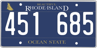 RI license plate 451685