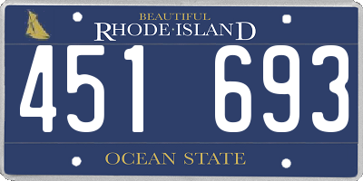 RI license plate 451693
