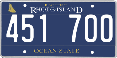 RI license plate 451700