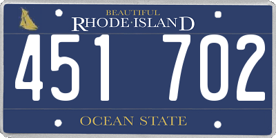 RI license plate 451702