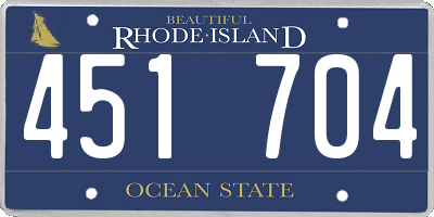 RI license plate 451704