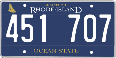RI license plate 451707