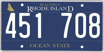 RI license plate 451708