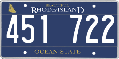RI license plate 451722