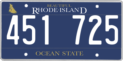 RI license plate 451725