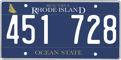 RI license plate 451728