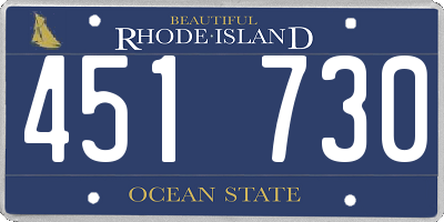 RI license plate 451730