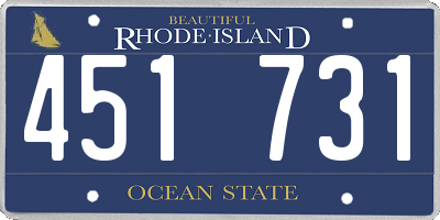 RI license plate 451731