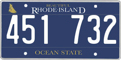 RI license plate 451732