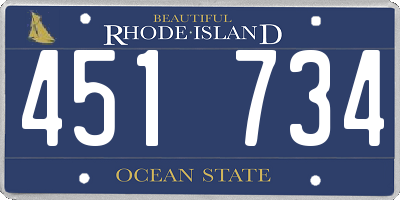RI license plate 451734