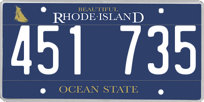 RI license plate 451735