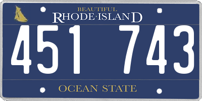 RI license plate 451743