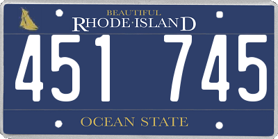 RI license plate 451745