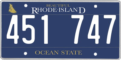 RI license plate 451747