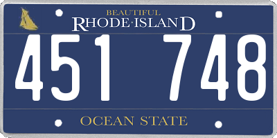 RI license plate 451748