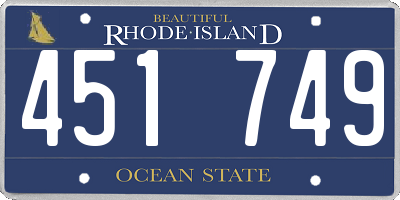 RI license plate 451749