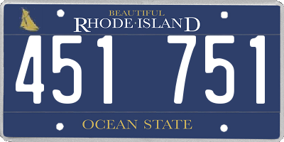 RI license plate 451751