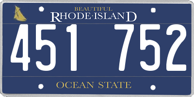 RI license plate 451752