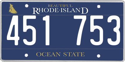 RI license plate 451753