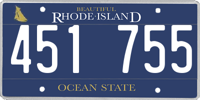 RI license plate 451755