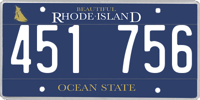 RI license plate 451756