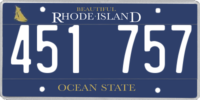 RI license plate 451757