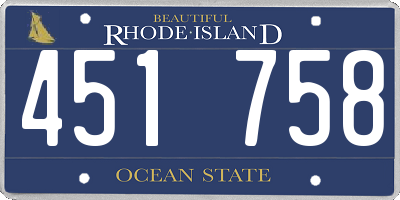 RI license plate 451758