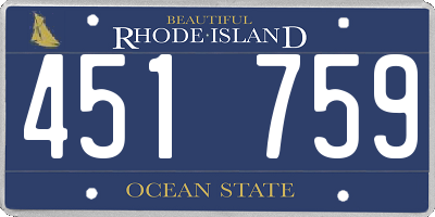 RI license plate 451759
