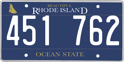 RI license plate 451762
