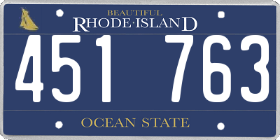 RI license plate 451763