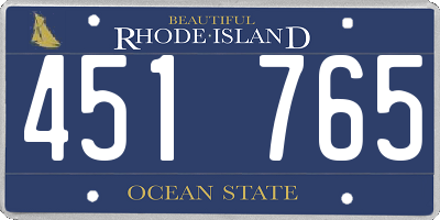 RI license plate 451765