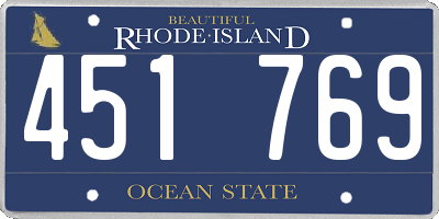RI license plate 451769