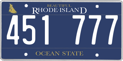 RI license plate 451777