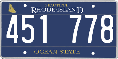 RI license plate 451778