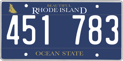 RI license plate 451783