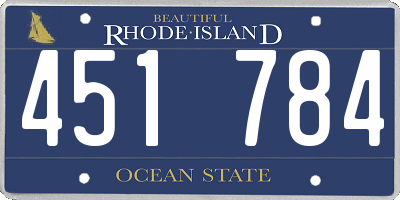 RI license plate 451784