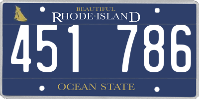 RI license plate 451786