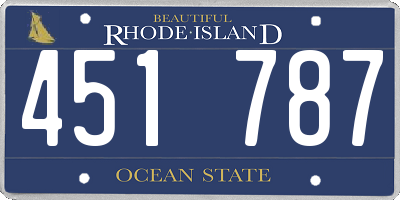 RI license plate 451787