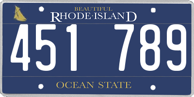 RI license plate 451789