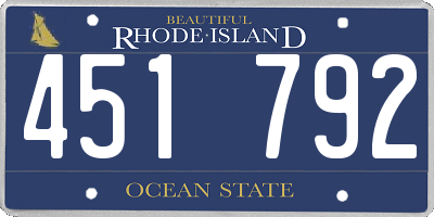 RI license plate 451792