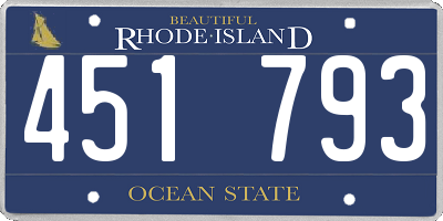 RI license plate 451793