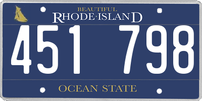 RI license plate 451798