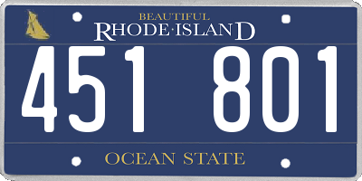 RI license plate 451801