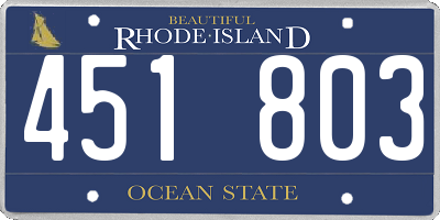 RI license plate 451803
