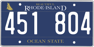 RI license plate 451804