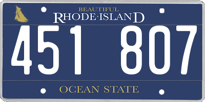RI license plate 451807