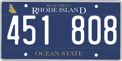 RI license plate 451808