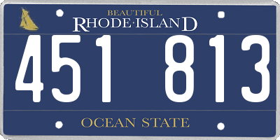 RI license plate 451813